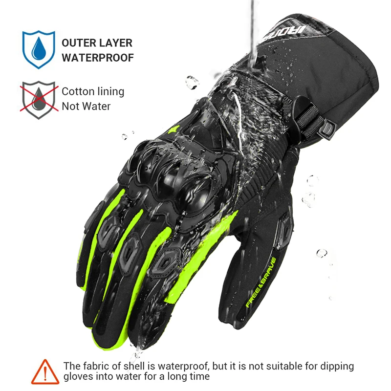 Guantes de Moto impermeables para hombre, manoplas cálidas para montar en Moto con pantalla táctil, protectores de invierno