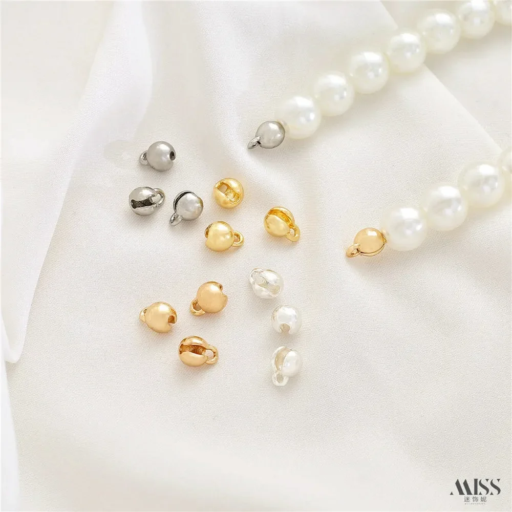 14K Vergulde Positionering Kraal Gesp Draad Knoop Eindende Bloemknop Gesp DIY Armband Ketting Verbinding Gesp Accessoire