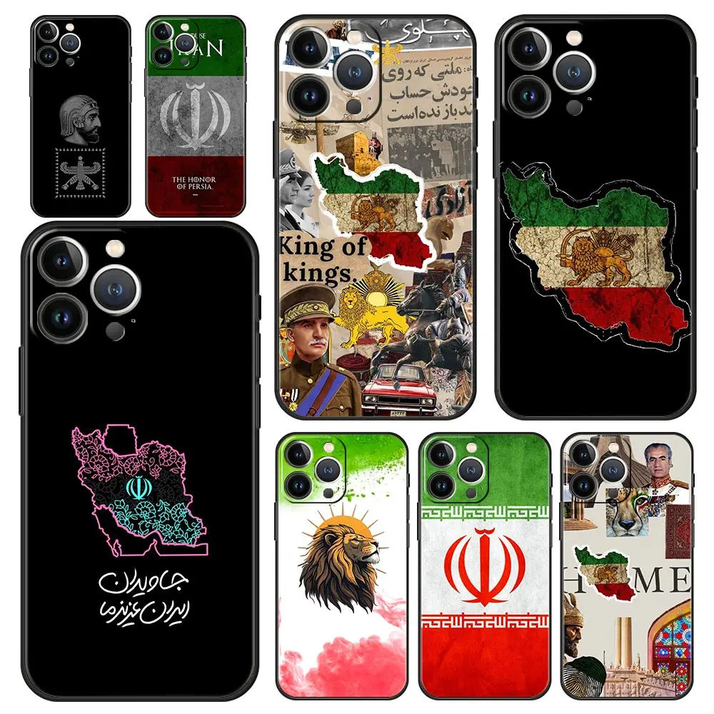 Map Art Iran flag Phone Case For iPhone 16e 15 14 13 12 11 P
