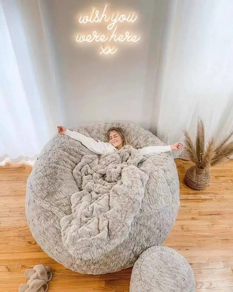 Unfilled Sofa Bean Bag Lazy Sofa Cover Chair Covers Home Lounger Seat Bean Bag Pouf Puff Couch Tatami Living RoomSofa Cover