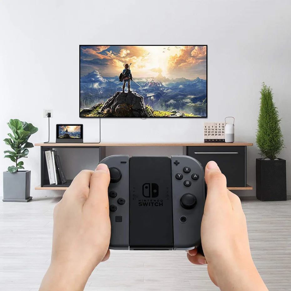 Vogek محطة شحن قفص الاتهام لنينتندو سويتش مع نوع C إلى HDMI متوافق USB 3.0 2.0 TV محول تهمة Dack حامل