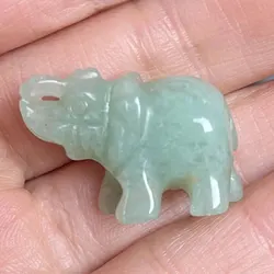 1 in Mini Crystal Carvings Elephant, Pocket Gift Crystal Gift Animal Statue Crystal Statue Bare Stone Healing Stone