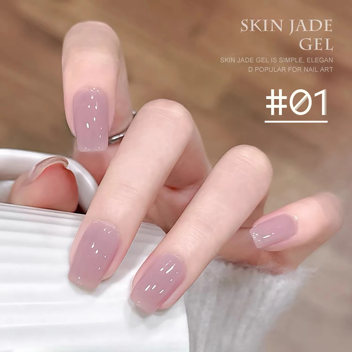 1 Uds WS hielo transparente gelatina Jade desnudo Rosa esmalte de uñas de Gel Rosa Natural LED UV Gel remojo para el hogar salón arte de uñas DIY