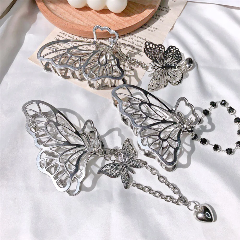 Hollow Jewelry Love Heart Chain Rectangle Styling Tool Butterfly Butterfly Hair Claw Hair Accessories Crab Clips Hair Clip