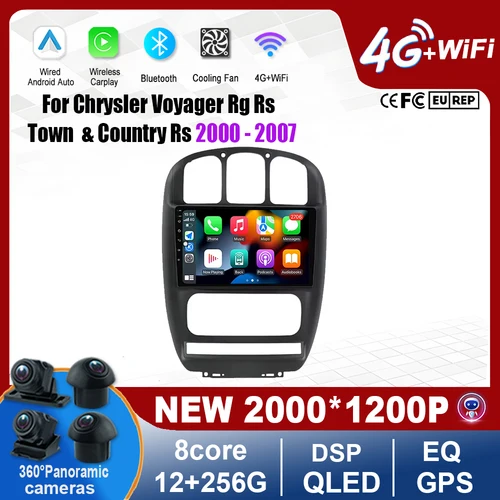 Carplay sans fil Android Auto Screen, Fuse Voyager Rs, Town & Country Rs, Limitation First, Stéréo Tools, 4G, 2000-2007