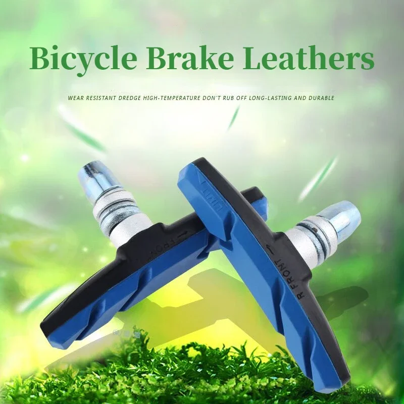 1 Pair Mountain Road Mute Bike Brake Pads MTB Bicycle Braking V-Brake Holder Shoes Rubber Blocks Durable Cycling Accessories