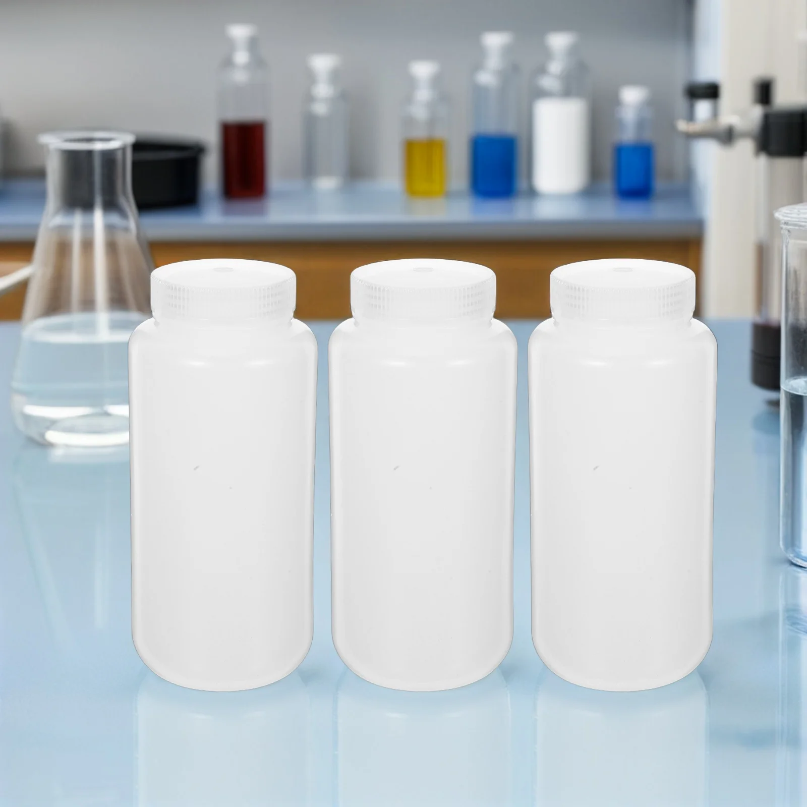

3 Pcs Experimental Reagent Bottle Chemical Container Laboratory Containers Empty Storage Bottles White Dispensing
