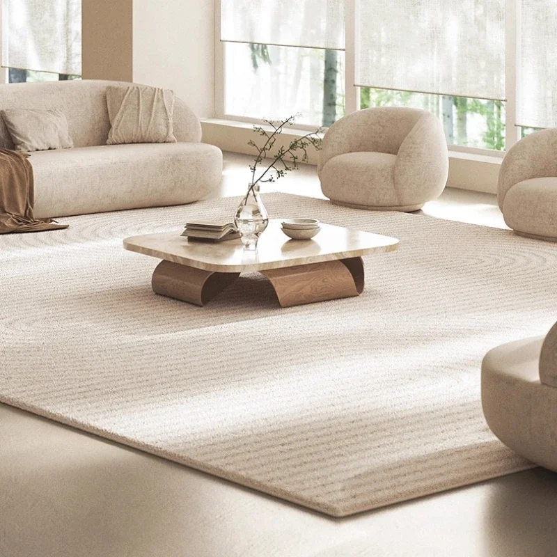 Cream Style Carpets for Living Room Fluffy Soft Lounge Rug Thick Plush Cloakroom Floor Mat Large Area Bedroom Decor Line Carpet
