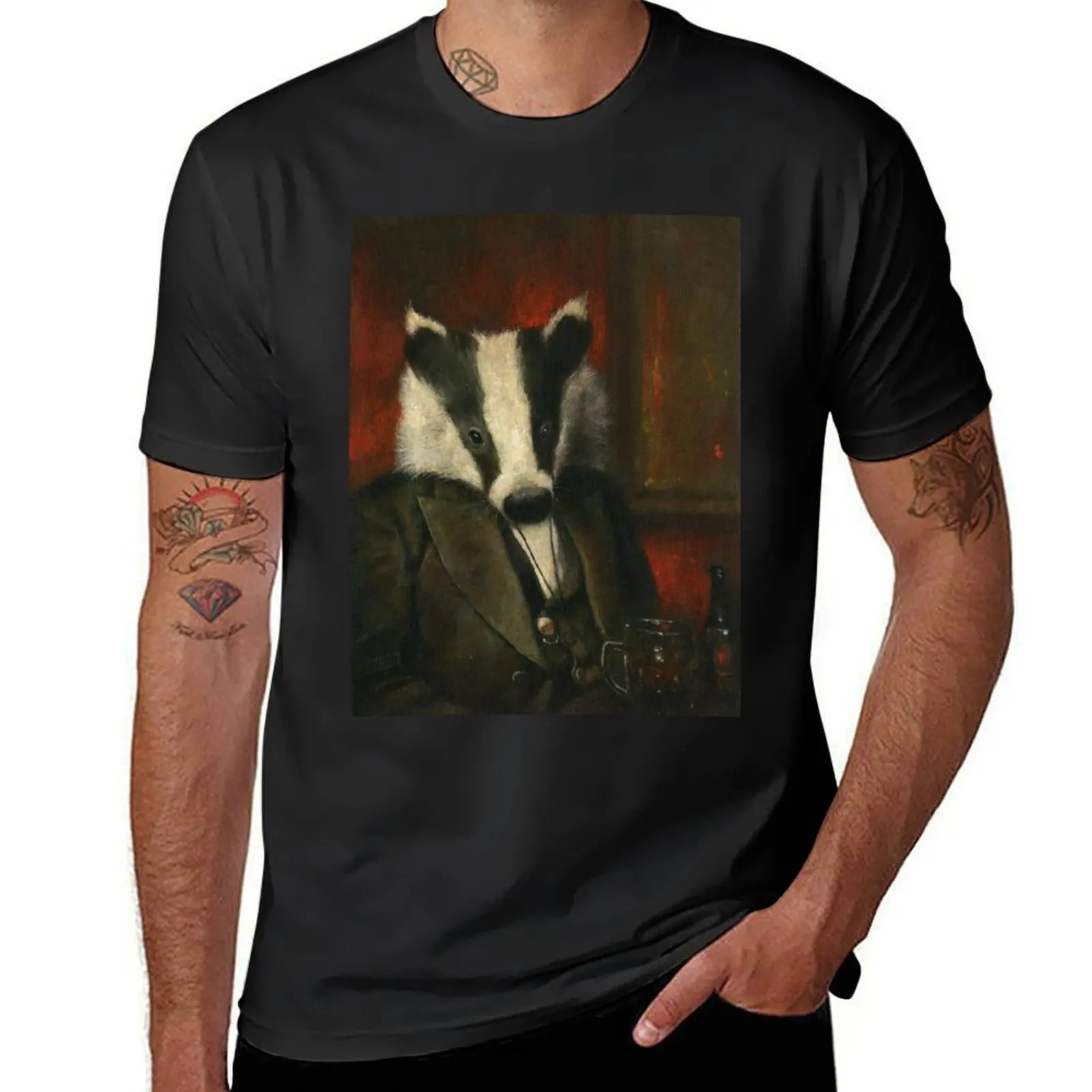 Mr Badger T-Shirt plain anime men clothings