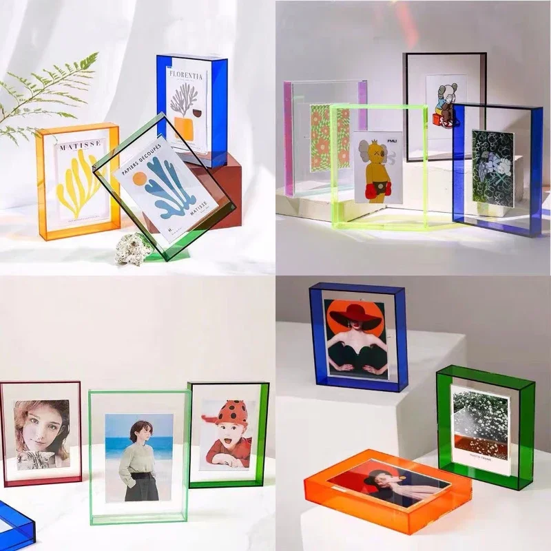 New Acrylic Transparent Photo Frame Integrated Oil Painting Picture Frame Wall Hanging Desktop Bedroom Living Room Decoration