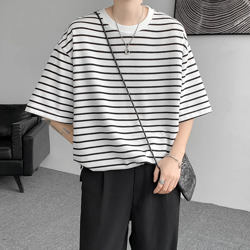 

Мужская свободная футболка из плотного хлопка American Sle, круглая футболка Ne, летняя повседневная футболка f Sve irt Teenage Faion Trend