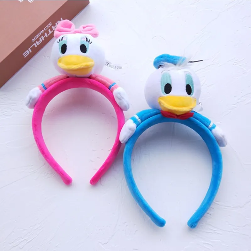 Disney Donald Duck Head Bands Daisy Doll Cute Mickey Hair Hoop Girls Cartoon Ears Hairband Wash Face Winter Headband Women Gift