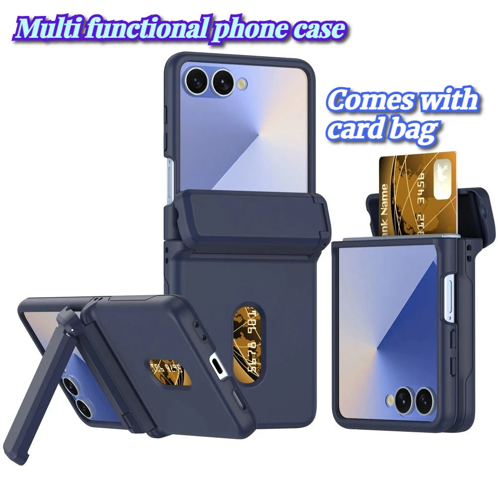 Fundas de teléfono mate de Color caramelo a la moda para Samsung Galaxy Z Flip 7 FE 6 5 ranura para tarjetas soporte de bisagra tipo billetera cubierta protectora a prueba de golpes