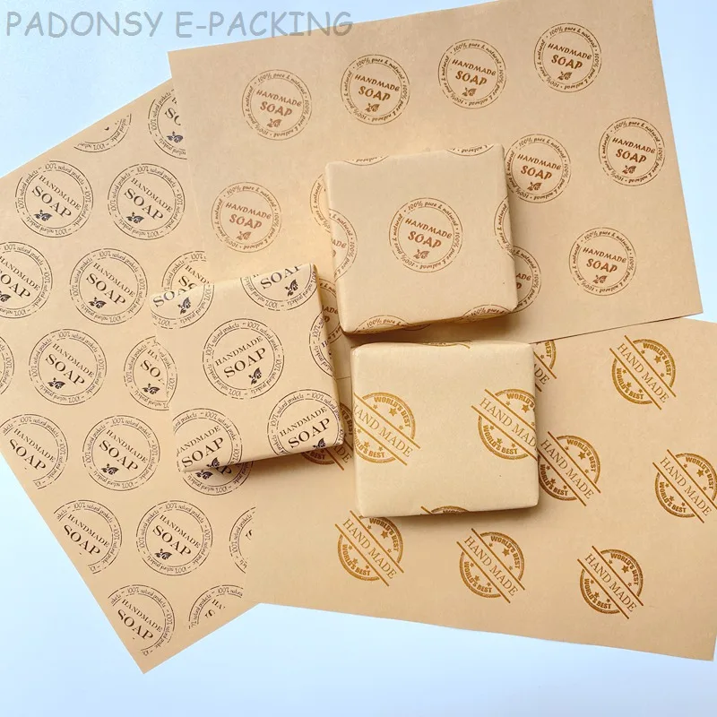

100pcs Natural Kraft Paper Handmade Soap Wrapping Paper ECO Friendly Soap Packaging Paper AA10