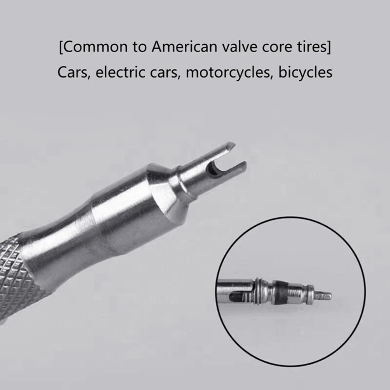 Tire Valve Core Stems Remover Screwdriver Keychain Auto Truck Bicycle Wheel Repair Tool Dual Use Car Accessories Tire Remover