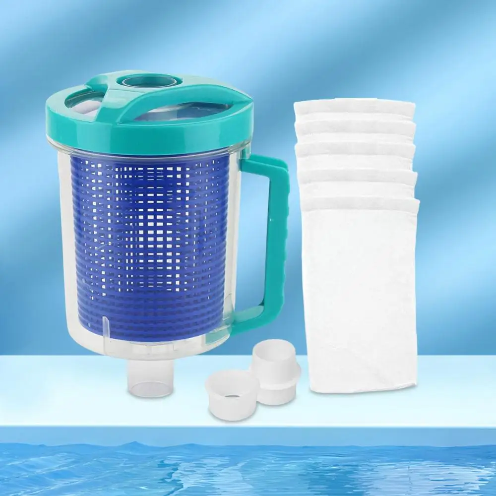 

Inline Pool Leaf Canister Pool Leaf Catcher with 5 Skimmer Socks Leaf Trap Pool Leaf Collector for Swimming Pool Cleaner