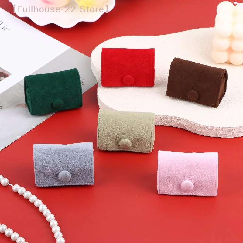 

【MAX-22】1 шт. Мягкий бархатный мешочек для украшений, мини-портативная сумочка для колец, футляр для ювелирных изделий с кнопкой-защелкой для серег, подарочная упаковка для путешествий