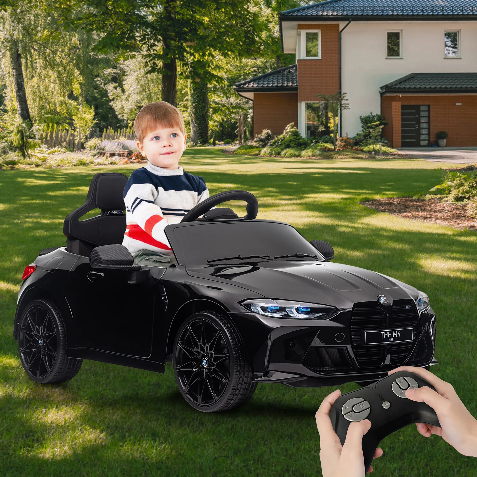 12V Kids Electric Ride On Car - Remote Control, 3 Speeds, LED Lights, MP3 Player, USB, Wireless Connectivity, Suspension System, Battery Powered Toy Vehicle for Toddlers