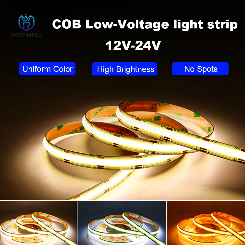 

DC12V/24V TUYA Music Rhythm Third Party Voice Control Flexible Non-Shadow 608Led/m 10mmPCB Double White 90RA COB FOB Strip Light