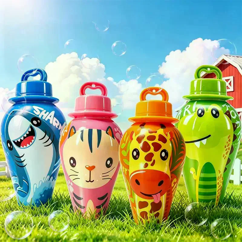 /GJ/Cartoon Animal Mini Bubble Stick Children's Toy Small Handheld Bubble Blowing Water No Splash Bubble Cup Cute