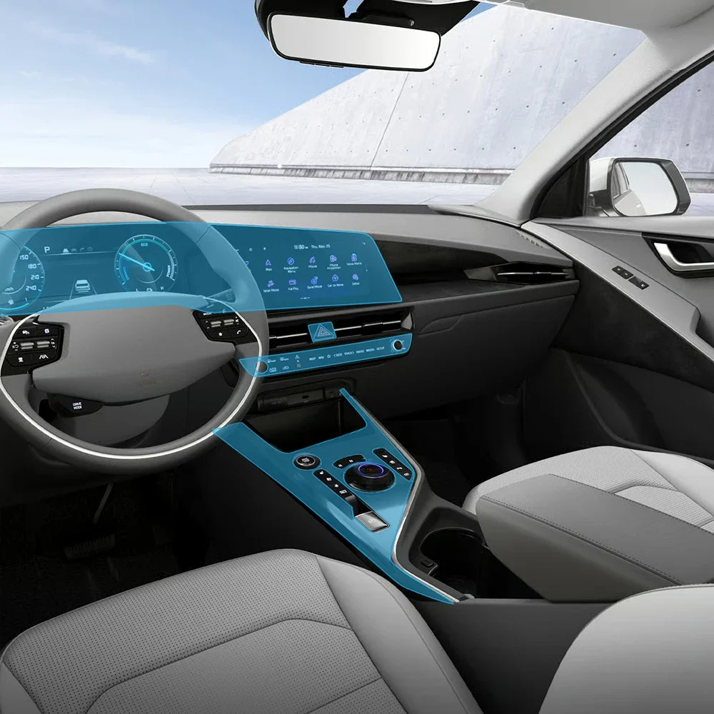 Vorgeschnittene TPU-PPF-Innenfolie für Kia Niro SG2 2022-2023 Mittelkonsole Armaturenbrett Navigation Kratzschutz Transparente Abdeckung – Detail 2