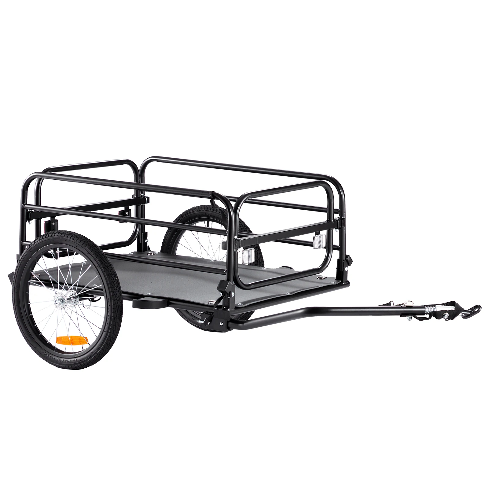 

VEVOR 160 lbs Bike Cargo Trailer Foldable Bicycle Wagon Cart with Universal Hitch Compact Storage fits 22"-28" Bike Wheels