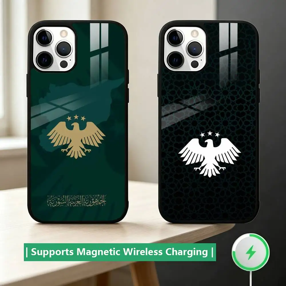 

S-Syrian N-National Emblem Phone Case For iPhone17,16,15,14,13,12,11 Plus,Pro Allows magnetic wireless charging