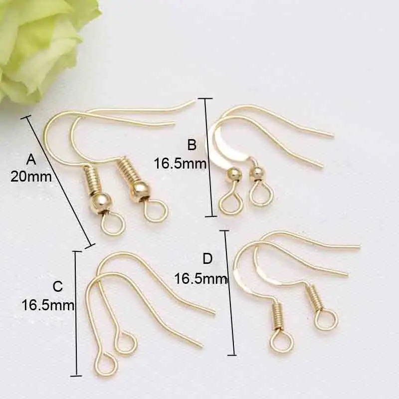 20 pieces 14k Gold Color Plated Earring Hook Earring Wires Jewerly Making DIY Jewelry Findings Accessories