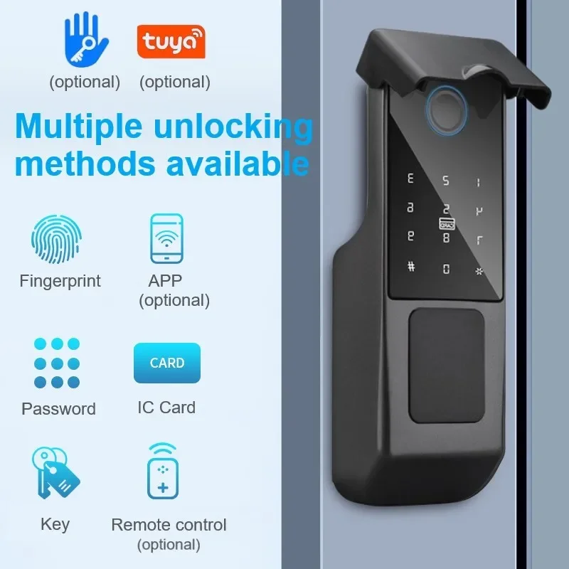 IP68 Waterproof TUYA WIFI Fingerprint Magnetic Card NFC Password Key Unlock Courtyard Apartment Outdoor TTlock Smart Door Lock