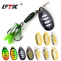 FTK Fishing Lure Spinner Bait 10 Colors Size 3# 4# 5# Weight 8g 13g 15g bass bait With Feather Treble Hooks Wobblers Tackle