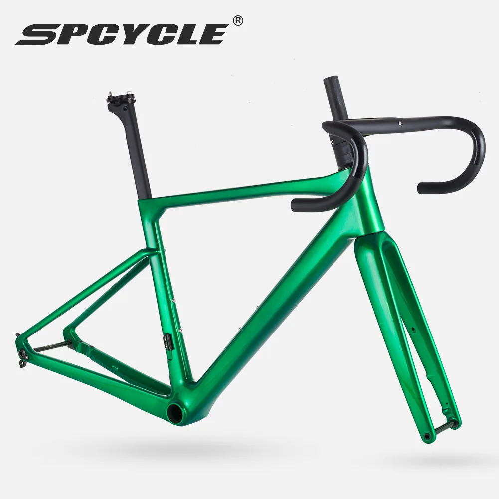 

Spcycle Carbon Frame Road Bike Frame Disc Brake Full Hidden Cable Routing BB86 Super Light T1000 Carbon Road Bicycle Frameset