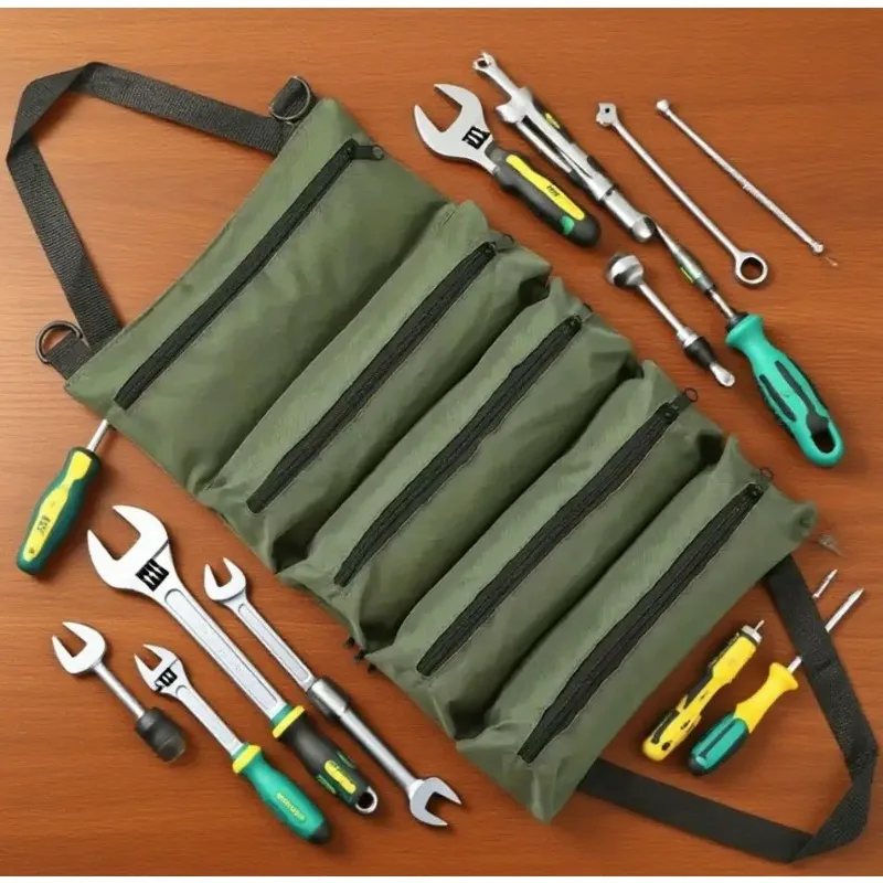 

Portable Roll Up Tool Organizer Bag Durable Oxford Cloth Multi-Pocket Tool Pouch for Electrician Carpenter Tools