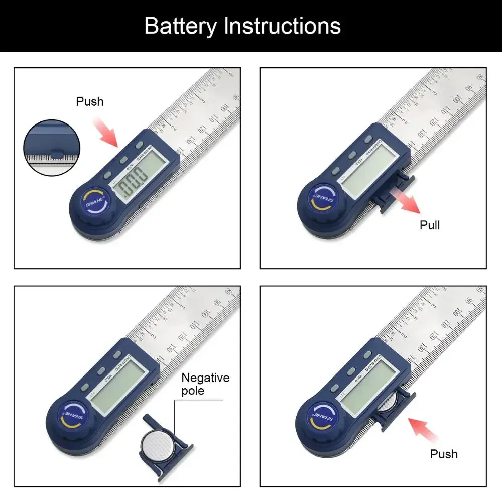 Shahe 0-200 mm 7\'\' Digital Protractor Angle Ruler Electron Goniometer Protractor Inclinometer Angle Meter Measuring Tools