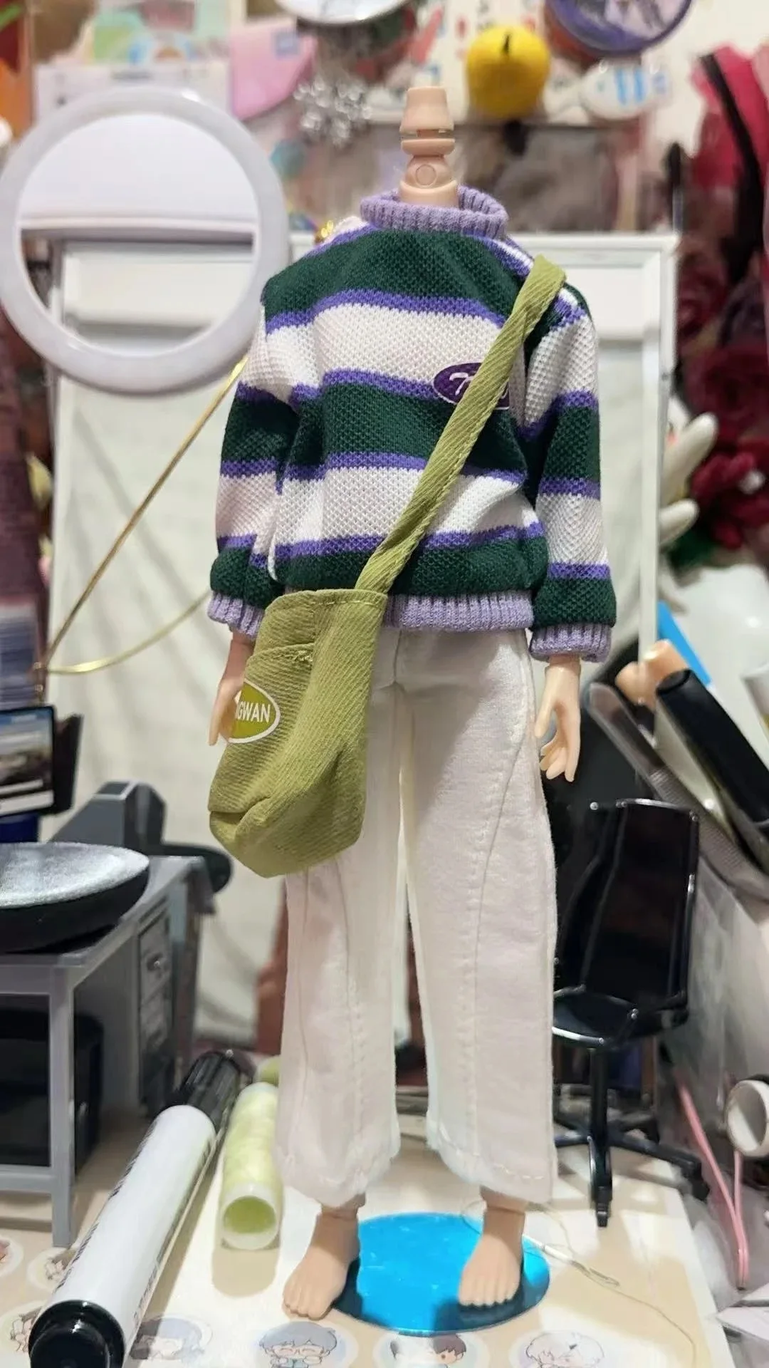 Ob24 Bjd vêtements costume petite 1/6 bjd poupée accessoires ensemble quotidien tenue décontracté avec sac à bandoulière fait à la main de haute qualité