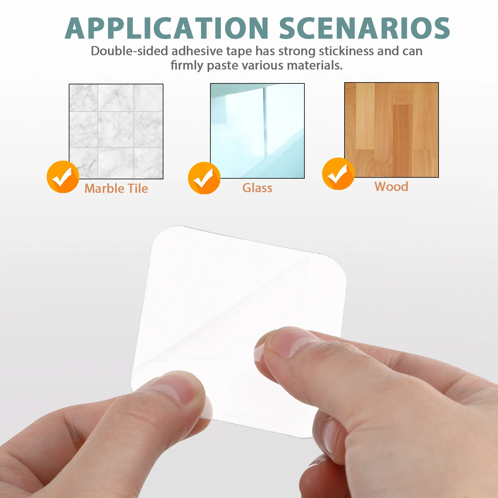 40 قطعة لا ضرر منصات لاصقة على الوجهين واضح تصاعد المربعات لخزانة حائط معلقة الأشياء الثقيلة شريط لاصق للإزالة #3