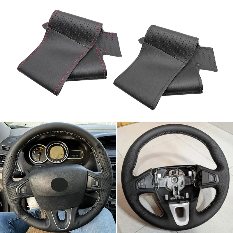 Hand-stitched Car Steering Wheel Leather Cover For Renault Megane 3 Scenic 3 Kangoo 2 Fluence (ZE) Samsung SM3 Nissan NV250