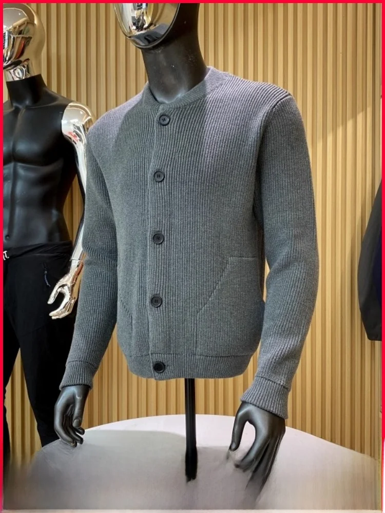 

Heavyweight Waed Pure Cotton High Twist 3D Treasure Needle Autumn Winter Men's American Retro Casual Knitted Open Cardigan ...