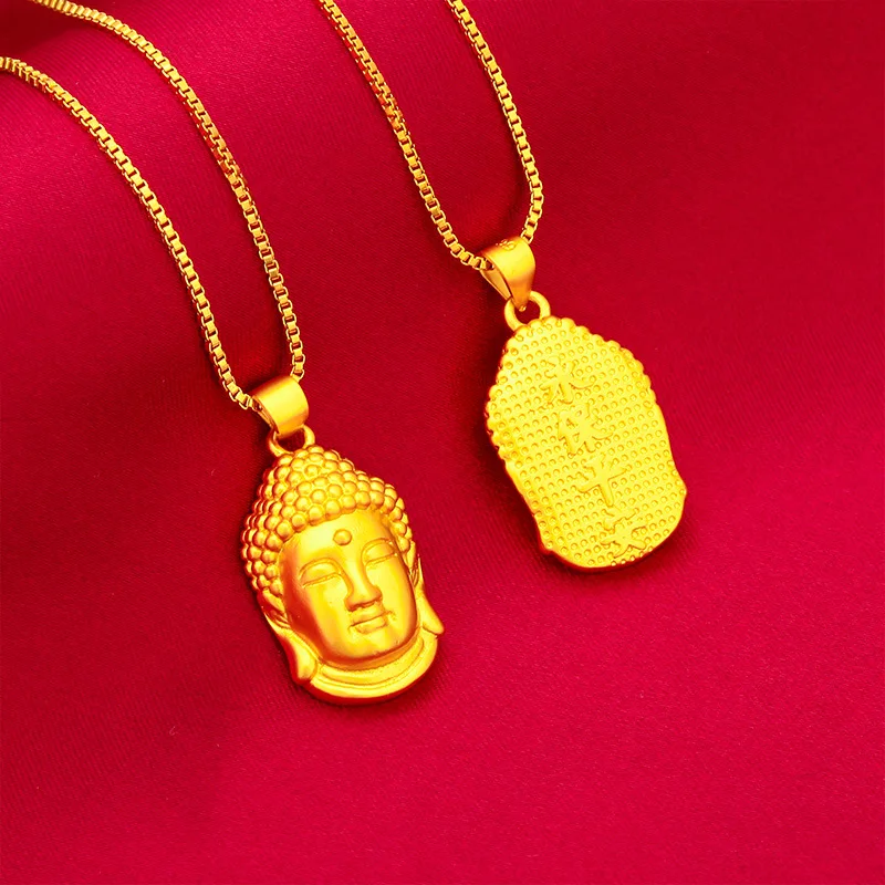

UMQ Pearl Sand Buddha Head Pendant Alluvial Gold Men's and Women's Pendants No Color Fading Necklace Gifts for Girlfriend
