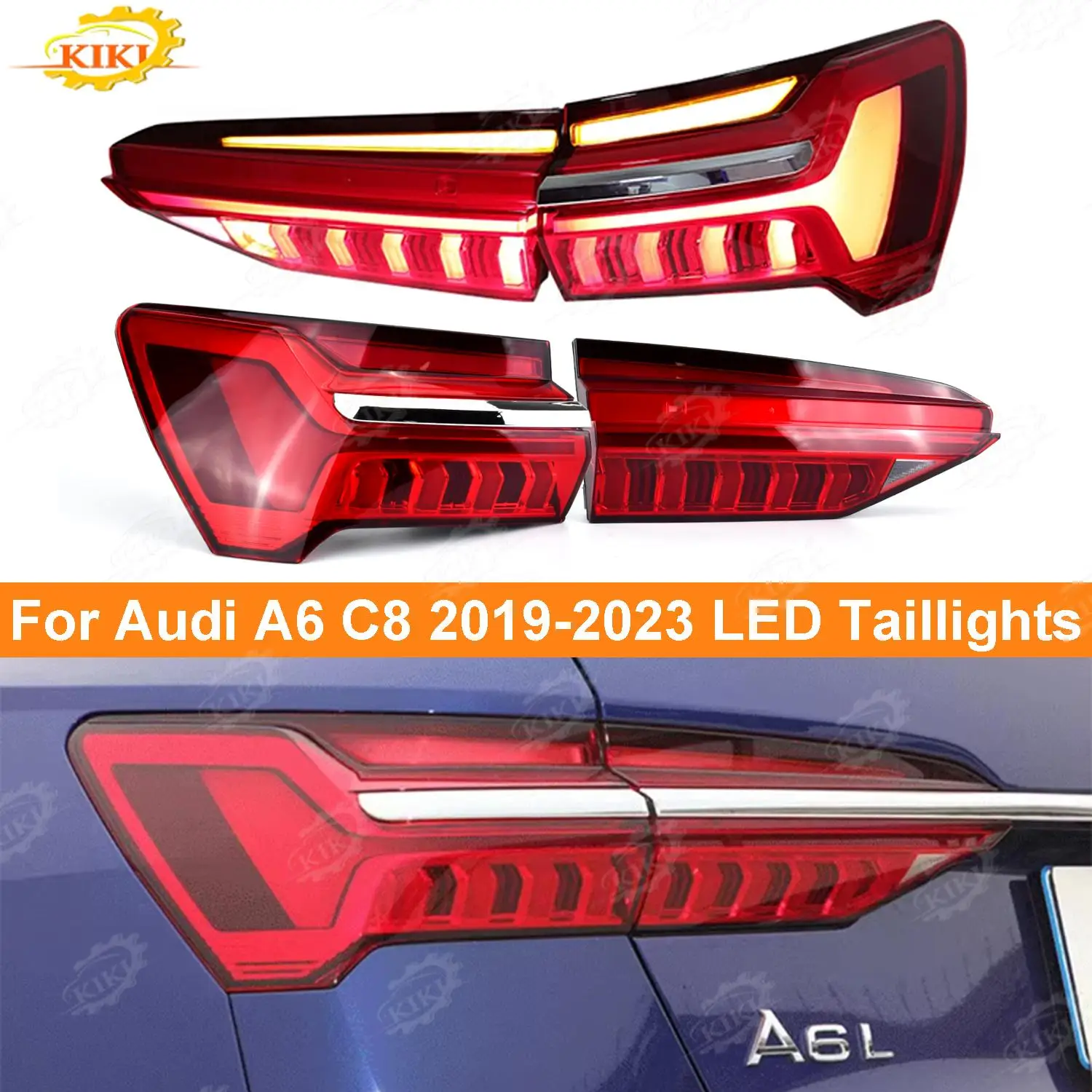 

Tail Lights Assembly Rear Lights with Brake Reversing Driving Fog Lamp For Audi A6 C8 2019-2023 LED Taillights Turn Signal Lamp