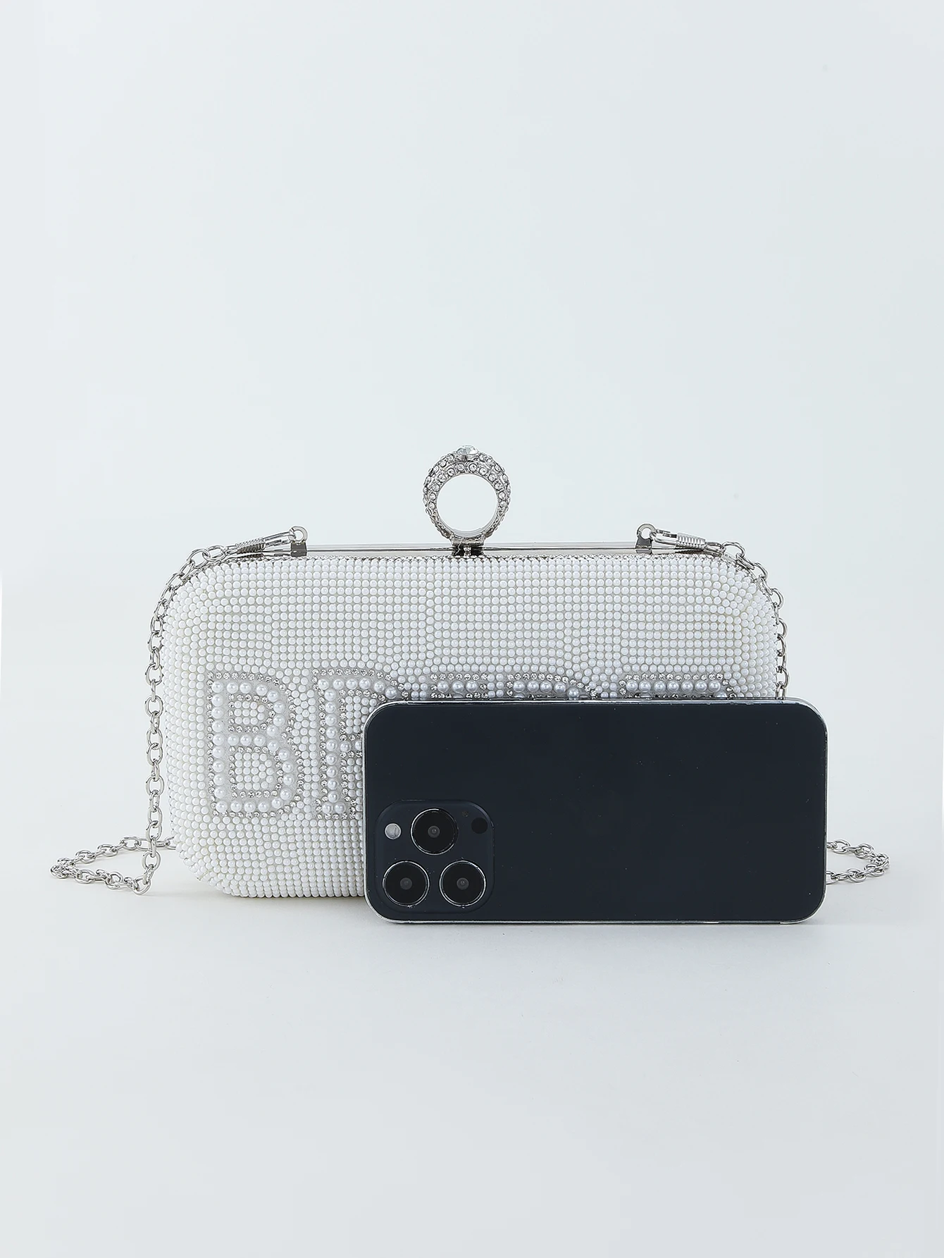 Pearl and rhinestone letter BRIDE clutch evening bag for women wedding