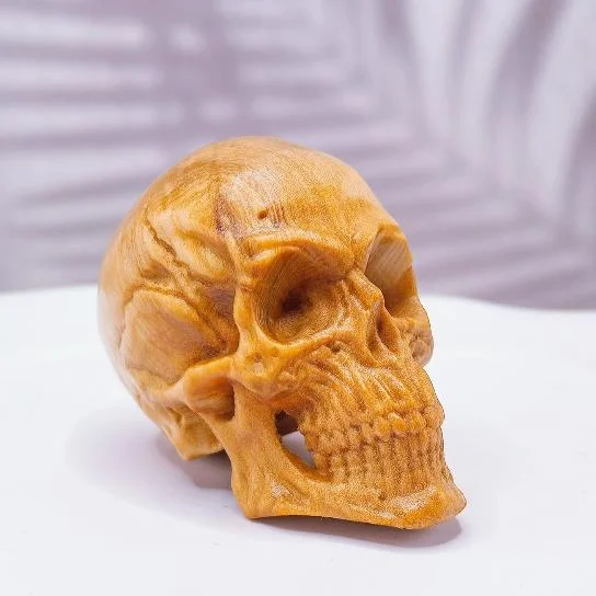 Skeleton Decoration Natural Cypress Carving Statues Decoration Props Home Room, Car Bar Decoration