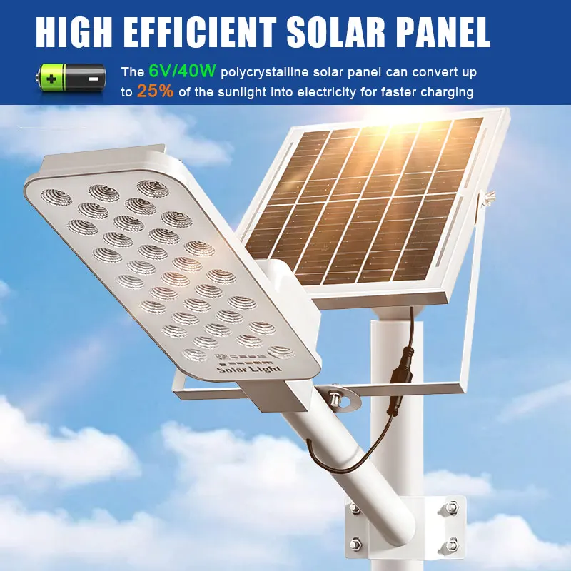 200 واط ضوء الشمس القوي في الهواء الطلق ضوء الشارع الشمسي 6000 مللي أمبير مقاوم للماء التلقائي الغسق إلى الفجر ضوء الشارع لحديقة المرآب #1