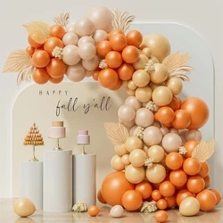 Matte Orange Yellow White Gold Balloons Garland Arche Ballon Wedding Baby Shower 1st First Birthday Party Decoration Kit Globos