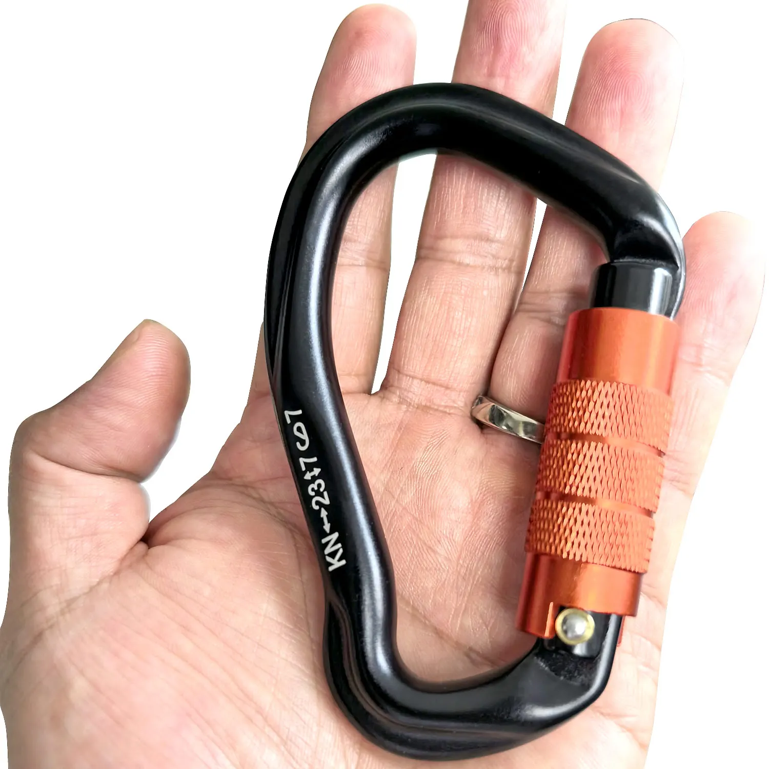 23KN Rock Climbing Quick Drop Master Lock Carabiner Professional Safety Auto Lock Safety Buckle Hiking Survival Kit Protective