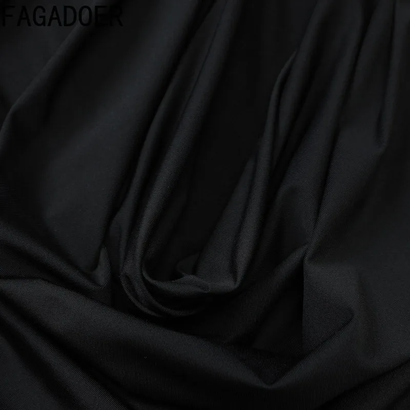 FAGADOER Sexy froncé Patchwork moulante Mini robe femmes évider sans manches dos nu robes femme Streetwear robes nouveau