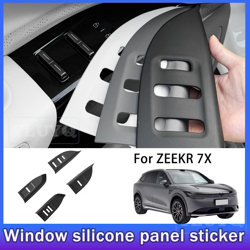 

For ZEEKR 7X Window Lift Panel Mat Silicone Key Decorative Sticker Protective Case Car Interior Modification Accessories