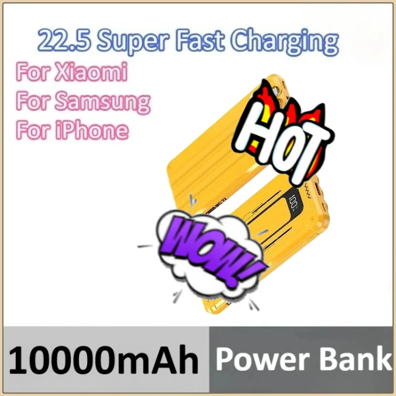 

22.5W Fast Charging Power Bank Built in Cables For iPhone 17/16/15/14/13 For Xiaomi For Samsung For Huawei 10000mAh