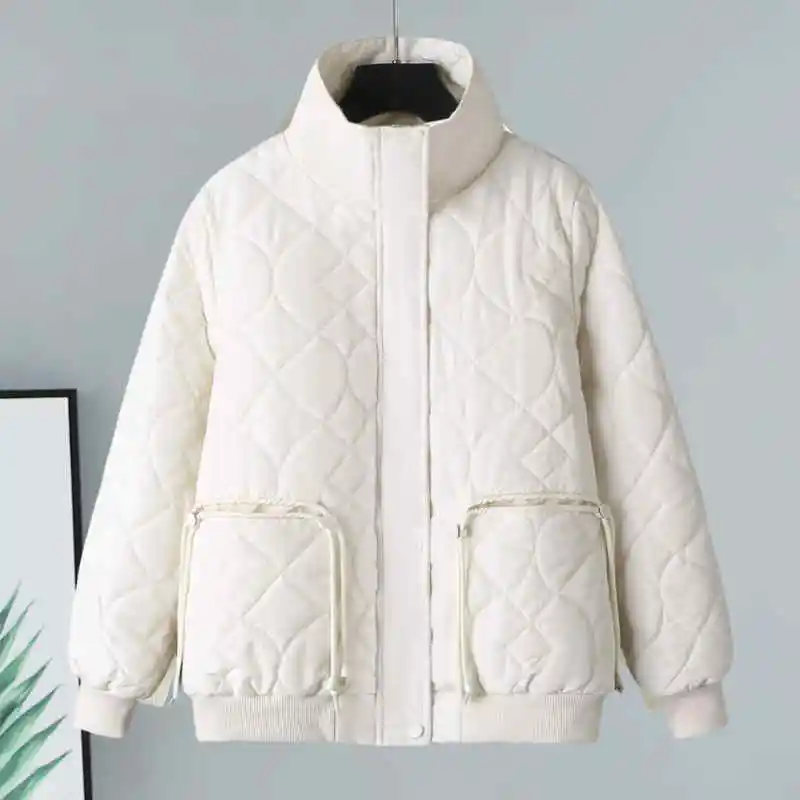 

Winter Cotton Jacket for Women 2026 New Short Korean Version Loose Stand Collar Down Cotton Coat Keep Warm Fashion Outerwear Top
