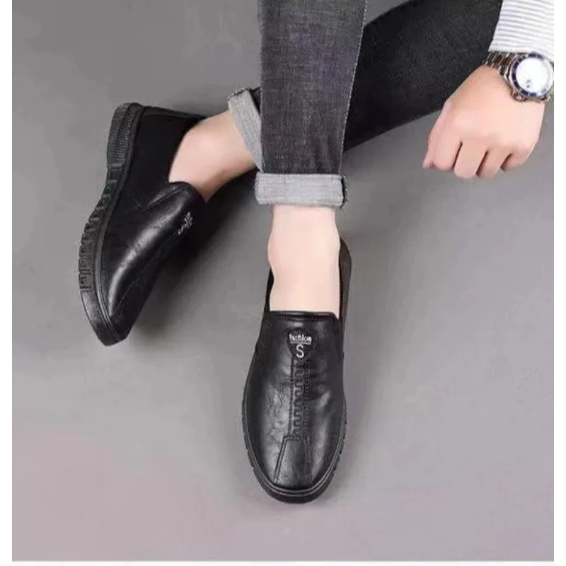 

Men's shoes outdoor lazy one pedal new Doudou men's shoes outdoor daily casual leather shoes soft and comfortable men's shoes