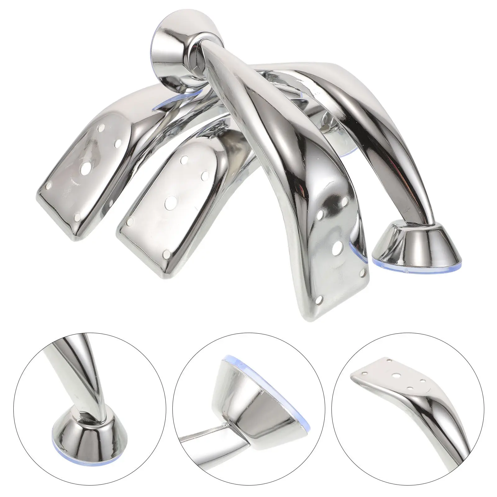 4Pcs Nail Hand Rest Stand Legs Iron Curved Mounting Brackets Manicure Arm Pillow Pedicure Footrest Salon Nail Table Accessories